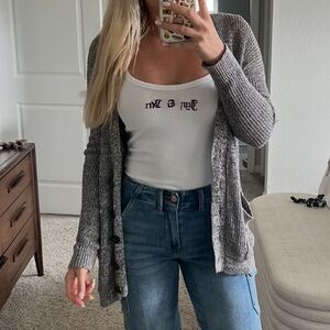 Forever 21 marled grey button-down cardigan